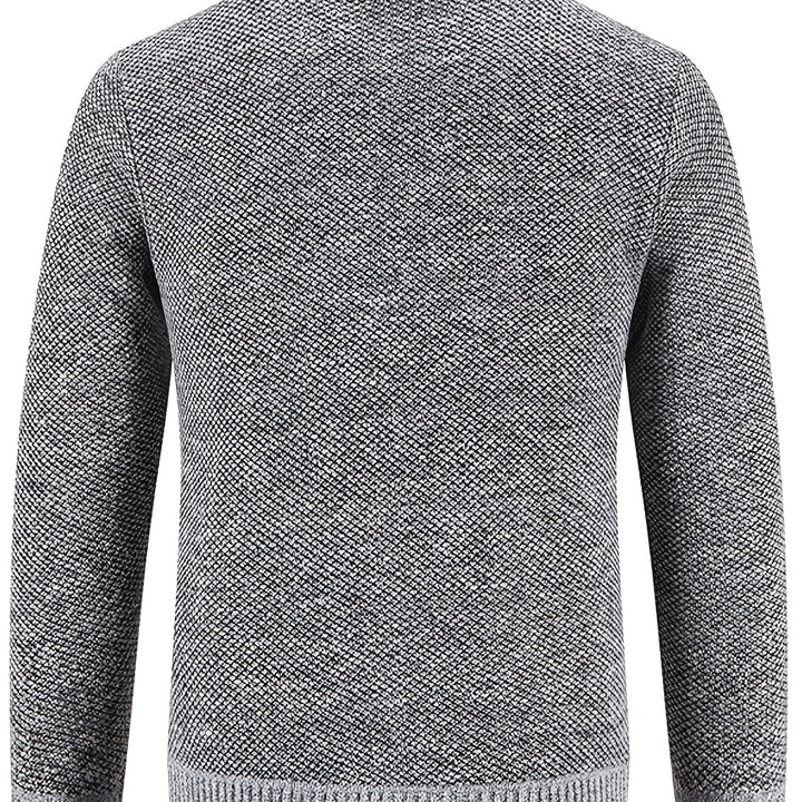 Men's Diamond Plaid Cardigan – Stylish, Warm Knit Zip-Up with Stand Collar