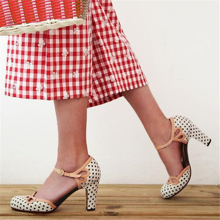 Polka dot/stripe sandals