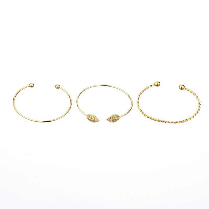 Trio of Bracelets  leaf ball alloy bracelet / bracelet three-piece suit set men and women