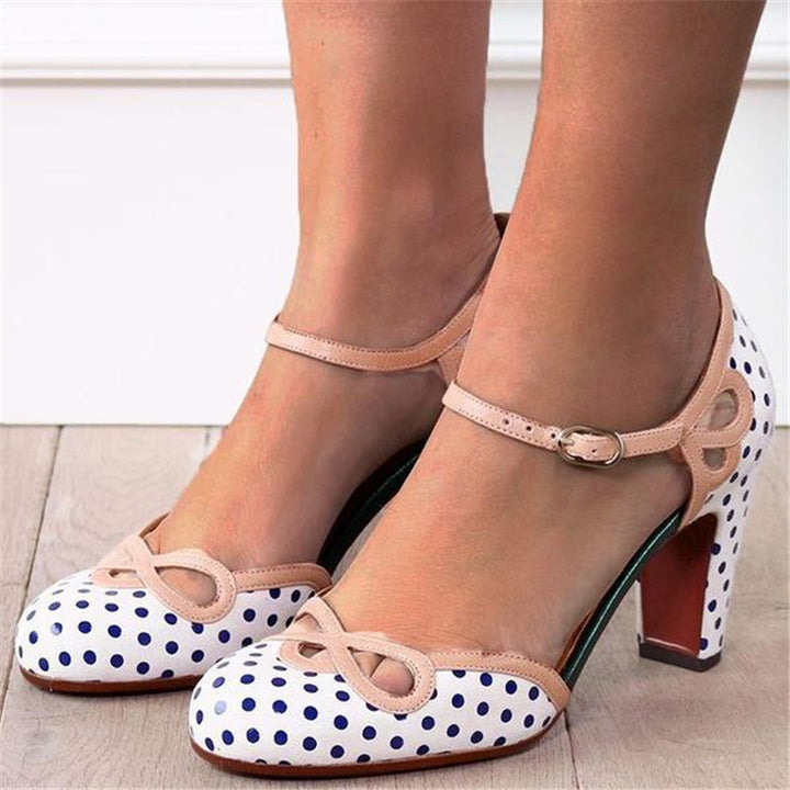 Polka dot/stripe sandals