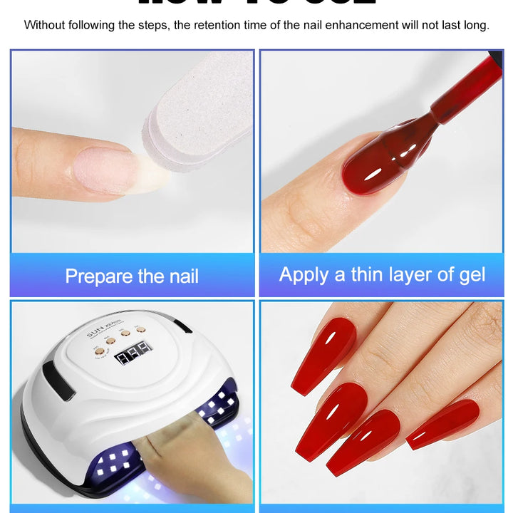 LED Nail Lamp 380W – Fast Gel Nail Curing, 81 LEDs, 4 Timers, Professional UV Light