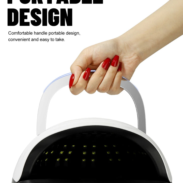 LED Nail Lamp 380W – Fast Gel Nail Curing, 81 LEDs, 4 Timers, Professional UV Light