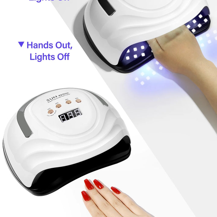 LED Nail Lamp 380W – Fast Gel Nail Curing, 81 LEDs, 4 Timers, Professional UV Light