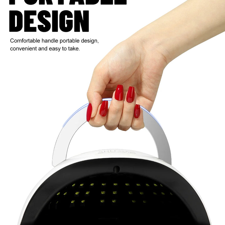 LED Nail Lamp 380W – Fast Gel Nail Curing, 81 LEDs, 4 Timers, Professional UV Light