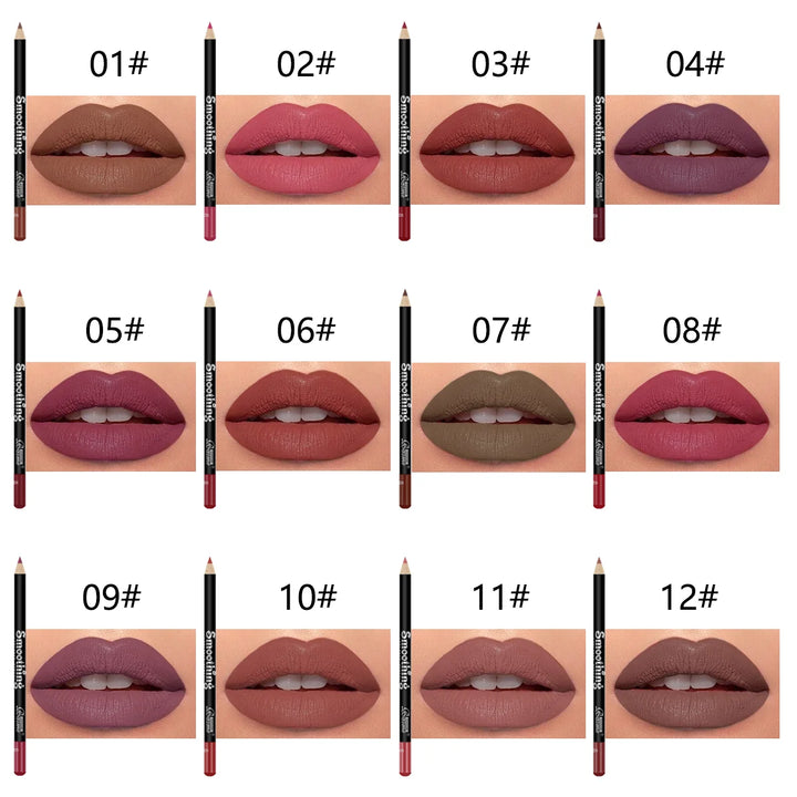 12-Piece Lipstick Set with Lip Liner and Matte Gloss – Perfect Gift