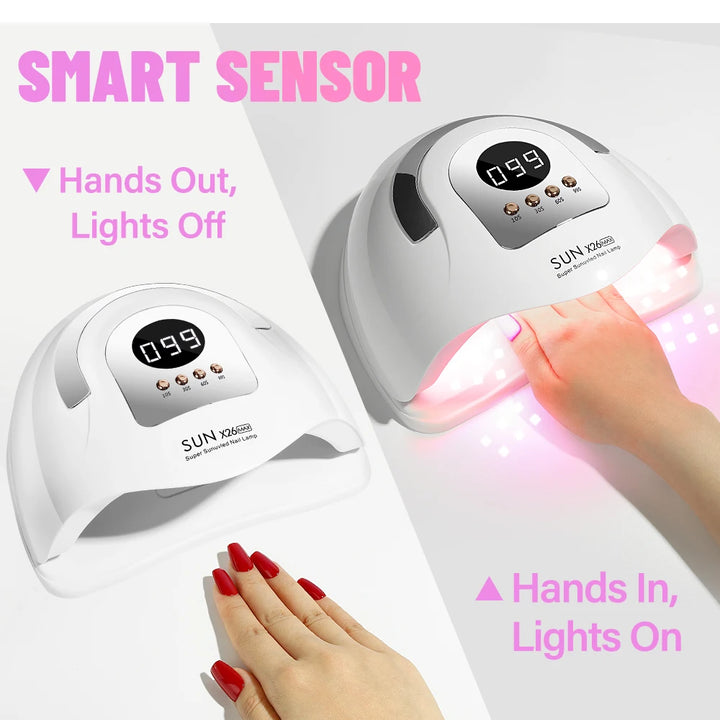 LED Nail Lamp 380W – Fast Gel Nail Curing, 81 LEDs, 4 Timers, Professional UV Light