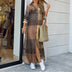 ZANZEA Autumn Vintage Plaid Maxi Dress - Elegant Long Sleeve Casual Robe