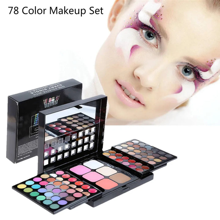 Makeup Set with Aluminum Box – Eyeshadow, Lipstick, Eyeliner & More