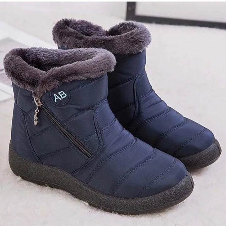 Women's Waterproof Winter Boots with Zipper and Soft Fur