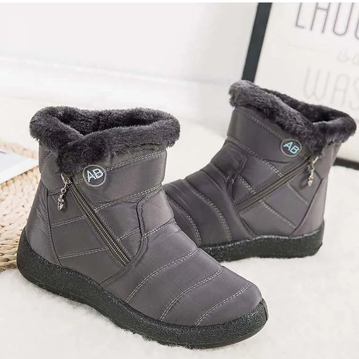 Women's Waterproof Winter Boots with Zipper and Soft Fur