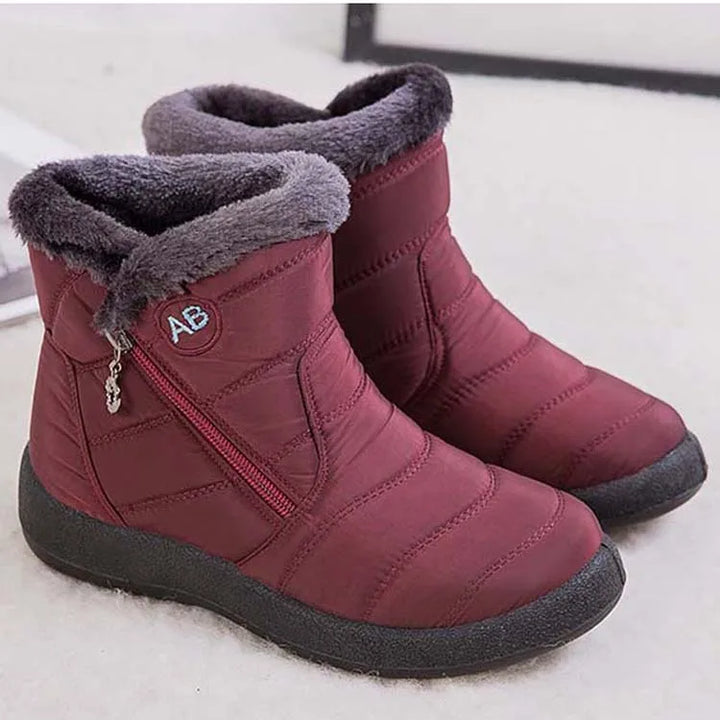 Women's Waterproof Winter Boots with Zipper and Soft Fur