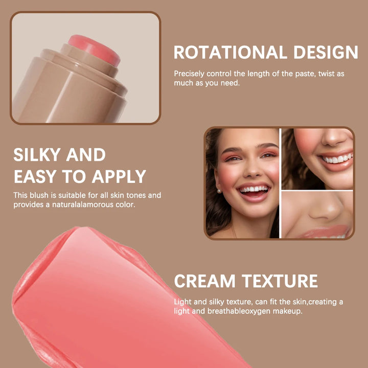 3-in-1 Blush Stick – Lip Gloss, Cheek Brightener, and Moisturizer