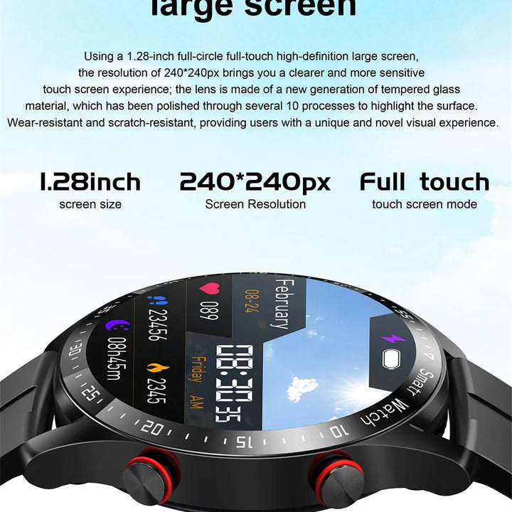 Men's ECG+PPG Smartwatch – Bluetooth Calls, Health Monitoring, Waterproof, Fitness Tracker