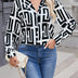 Elegant geometric printed long sleeved shirts