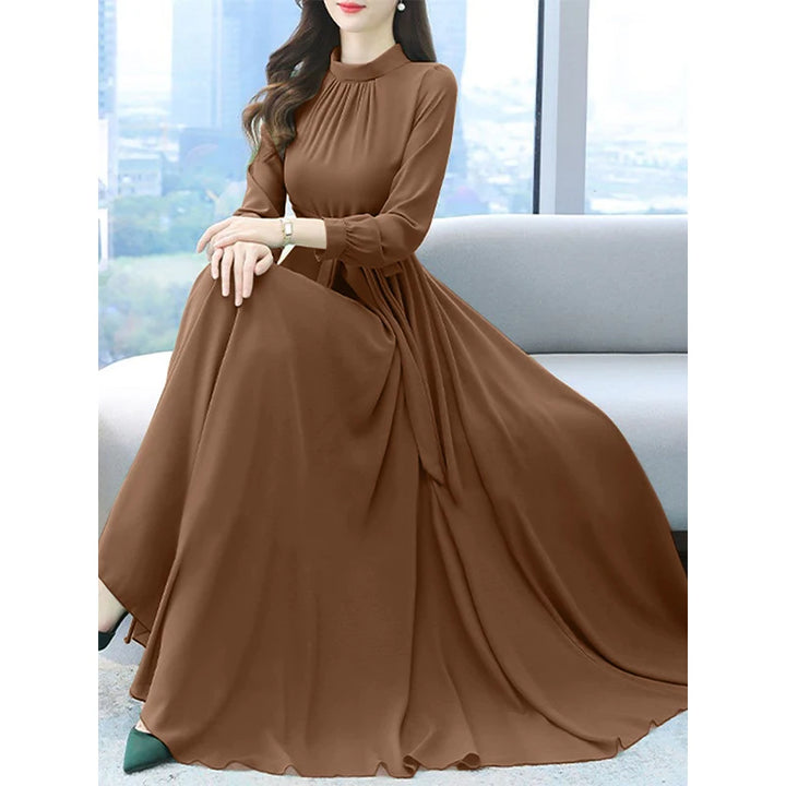 ZANZEA Elegant Spring Maxi Dress - Long Sleeve A-line Oversized Party Kaftan