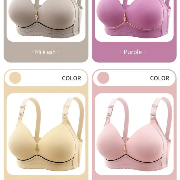 Breathable Mom Bra – Wireless, Thin Cup, Glossy Finish for Plus Sizes