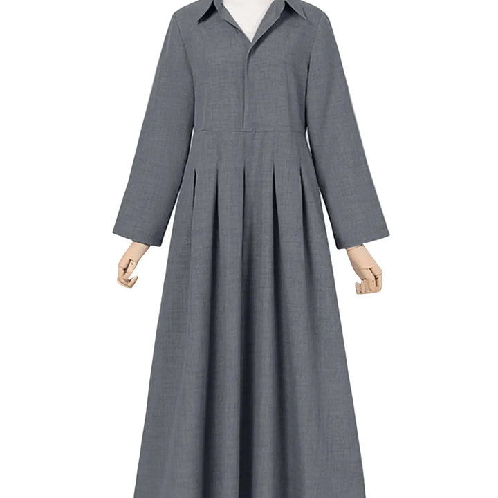 ZANZEA Spring Office Maxi Dress - Casual Oversized Lapel A-line Long Sleeve Dress