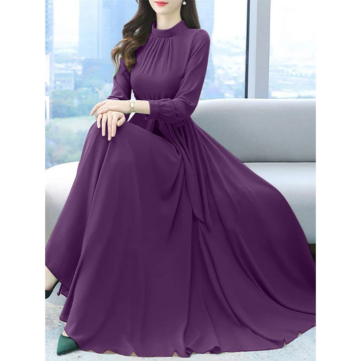 ZANZEA Elegant Spring Maxi Dress - Long Sleeve A-line Oversized Party Kaftan