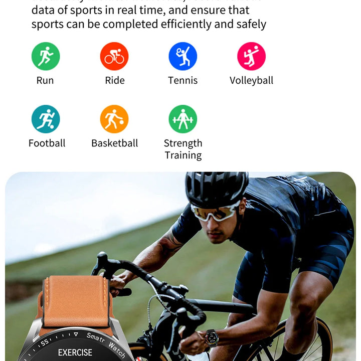 Men's ECG+PPG Smartwatch – Bluetooth Calls, Health Monitoring, Waterproof, Fitness Tracker