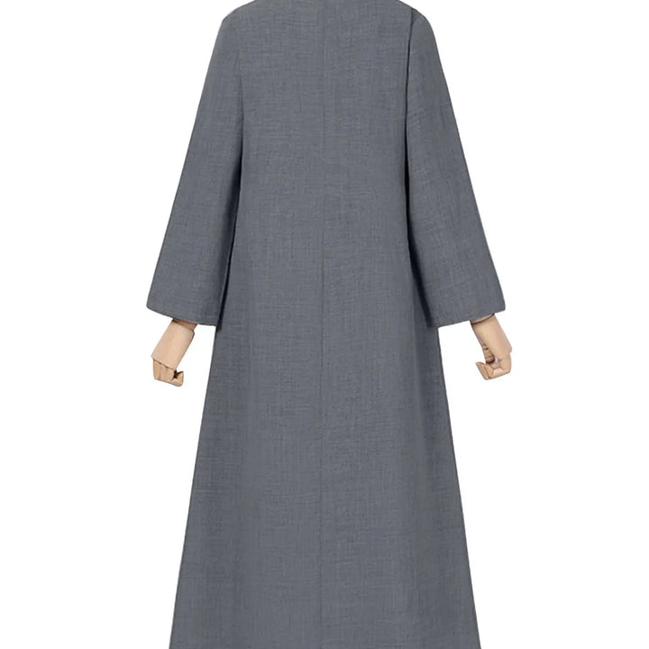 ZANZEA Spring Office Maxi Dress - Casual Oversized Lapel A-line Long Sleeve Dress