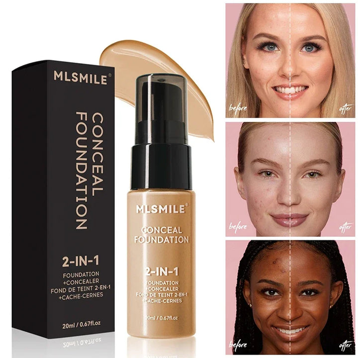 Oil-Control Matte Foundation – Full Coverage, Waterproof, Long-Lasting Concealer, Professional Makeup