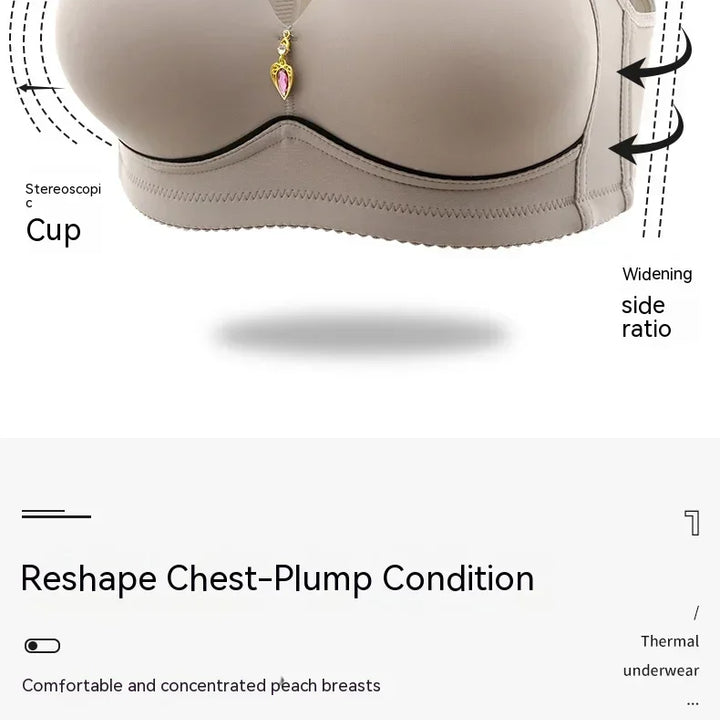 Breathable Mom Bra – Wireless, Thin Cup, Glossy Finish for Plus Sizes