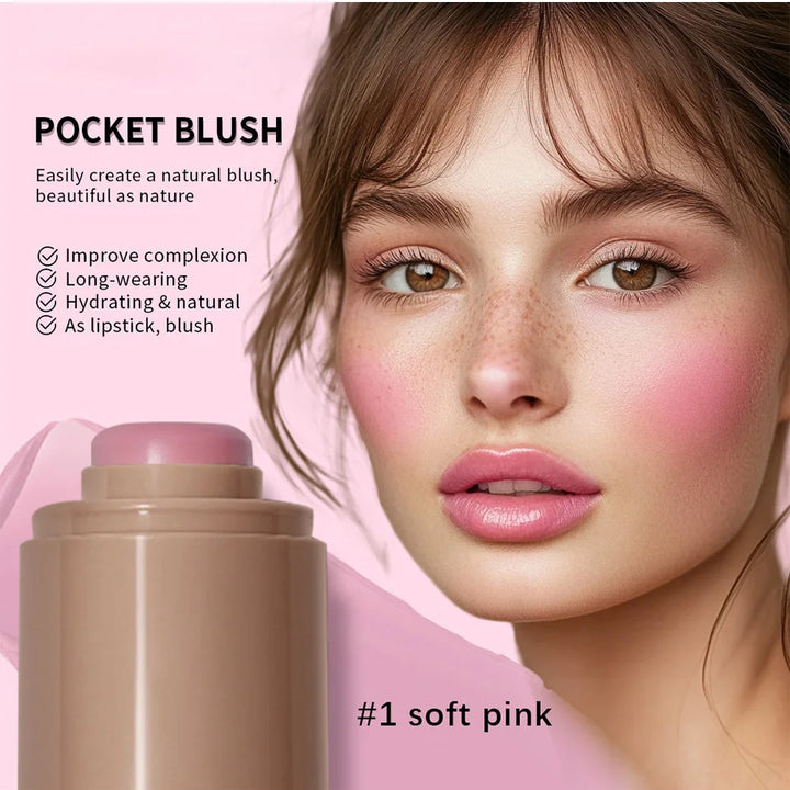 3-in-1 Blush Stick – Lip Gloss, Cheek Brightener, and Moisturizer