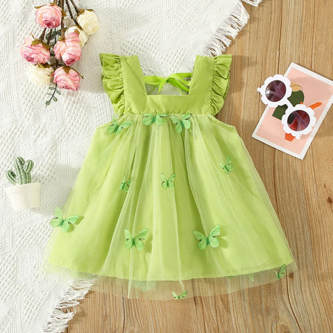 Baby Girls' Butterfly Ruffle Mesh Summer Dress