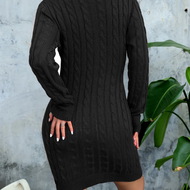 Autumn Winter Lapel Button Woolen Dress - Casual Fried Dough Twists Long Sleeve