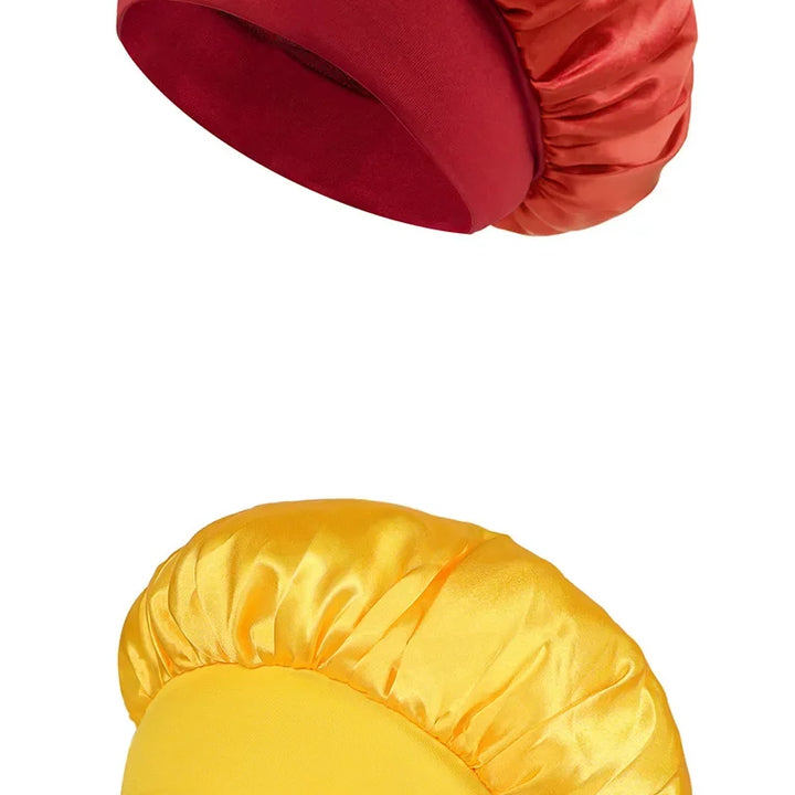 Women's Satin Sleeping Bonnet – Wide-Brimmed, Elastic Band, Hair Care Cap