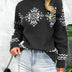 Elegant High Neck Snowflake Jacquard Knitted Pullover - Women's Woolen Long Sleeve