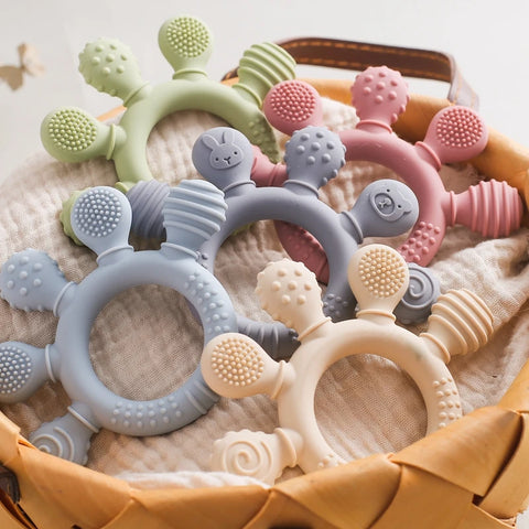 Silicone Baby Teether – Food-Grade, Sensory Toy for 0-12 Months