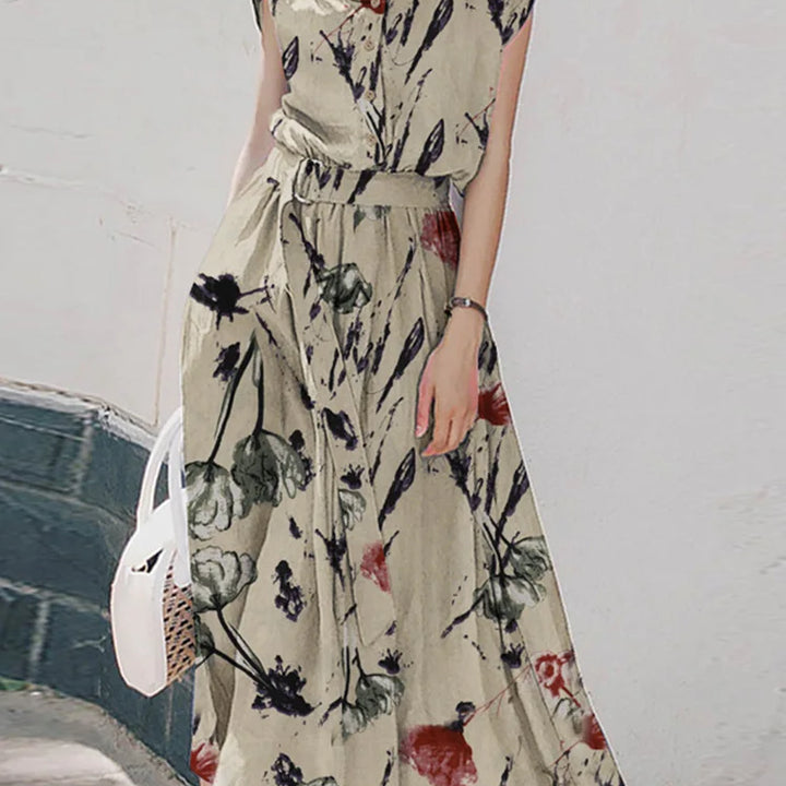 ZANZEA Bohemian Floral Midi Dress - Elegant Short Sleeve Summer Sundress