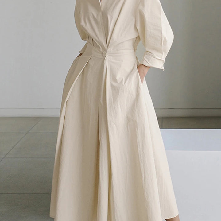 ZANZEA Oversized Lapel Shirt Dress - Elegant Long Sleeve Spring Sundress