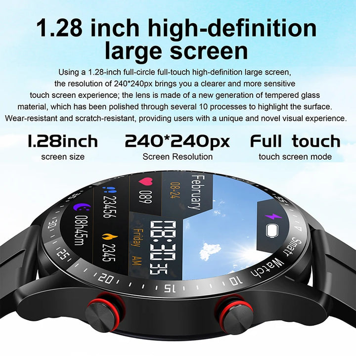 Men's ECG+PPG Smartwatch – Bluetooth Calls, Health Monitoring, Waterproof, Fitness Tracker