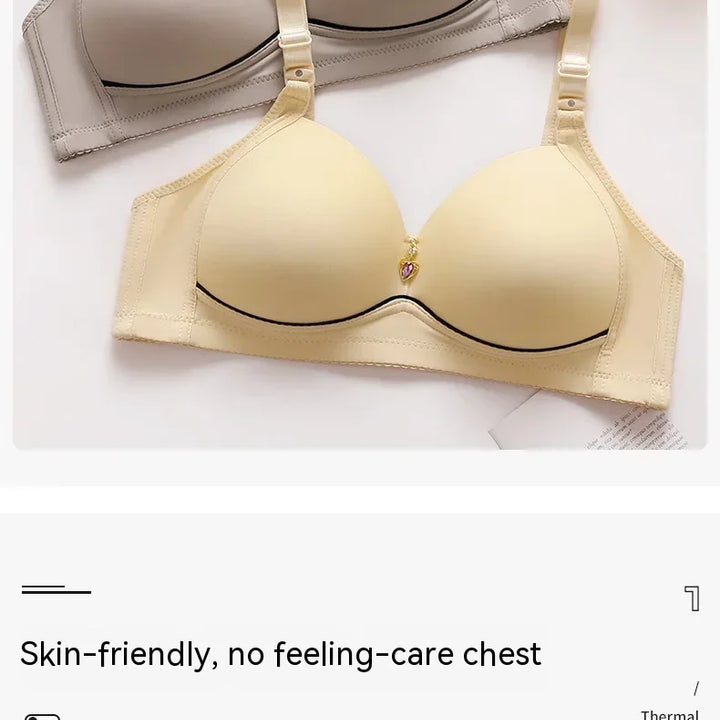 Breathable Mom Bra – Wireless, Thin Cup, Glossy Finish for Plus Sizes