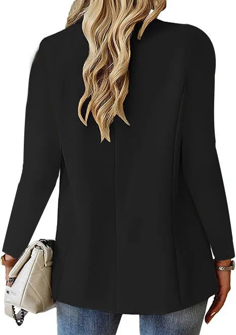 Women's Long Sleeve Down Coat – Spring/Autumn Blazer Style Cardigan