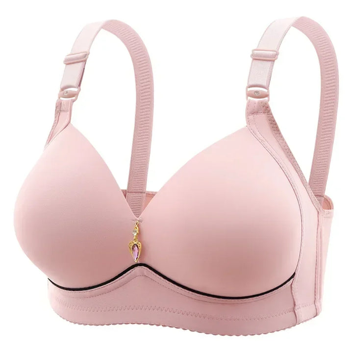 Breathable Mom Bra – Wireless, Thin Cup, Glossy Finish for Plus Sizes