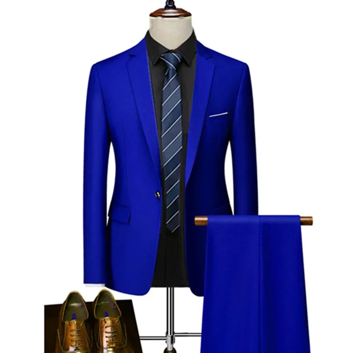 Suit Men's 2-Piece – Blazer & Trousers Casual Boutique Business Slim