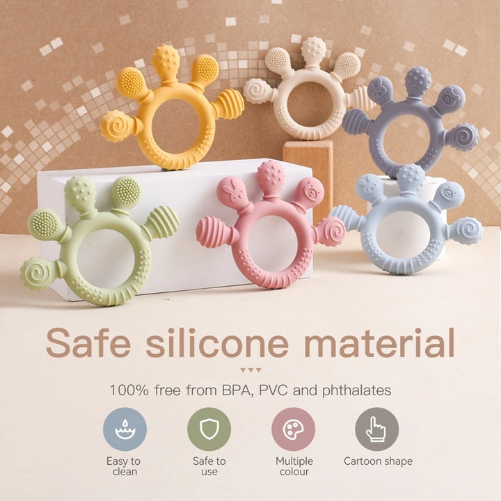 Silicone Baby Teether – Food-Grade, Sensory Toy for 0-12 Months