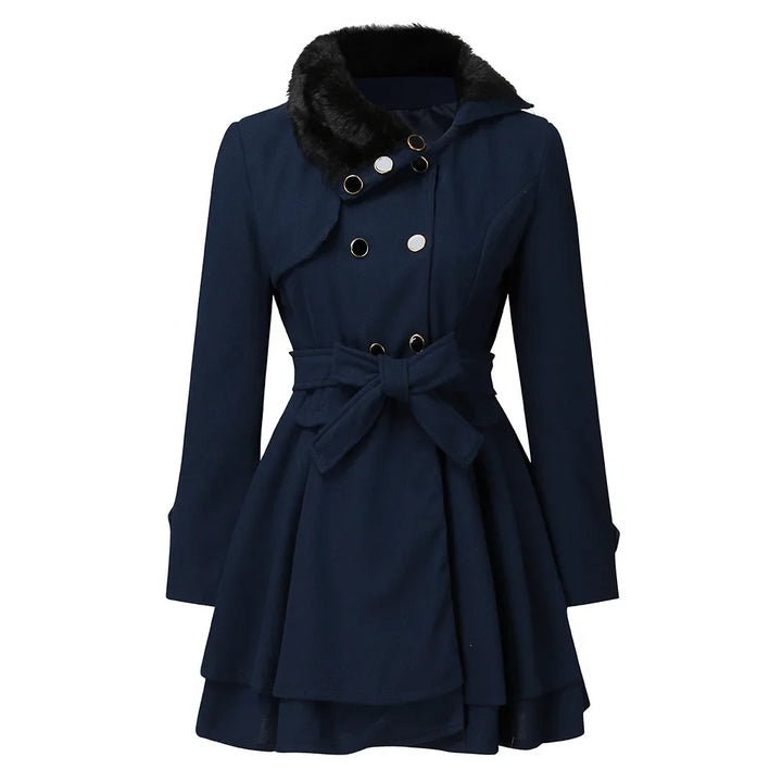 Women's Woolen Jacket - Slimming Double-Breasted Narrow Fit Overcoat