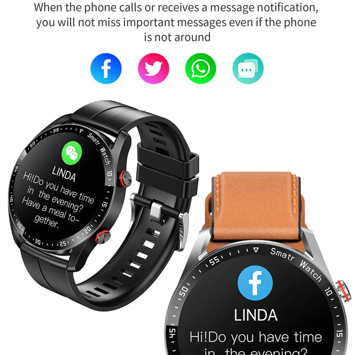 Men's ECG+PPG Smartwatch – Bluetooth Calls, Health Monitoring, Waterproof, Fitness Tracker