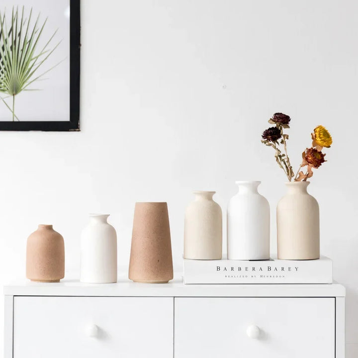 Simple Ceramic Vase – Nordic Decor for Dining Table, Living Room & Weddings