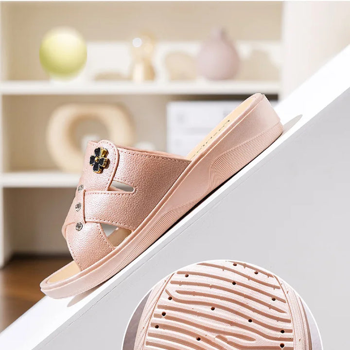 Women's Wedge Heel Summer Slippers with Thick Sole