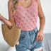 Fashion Summer Knitted Vest - V-Neck Hollow-Out Leaf Sleeveless Top