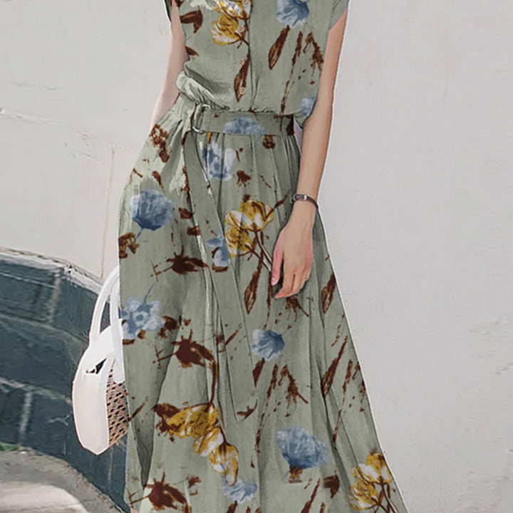 ZANZEA Bohemian Floral Midi Dress - Elegant Short Sleeve Summer Sundress