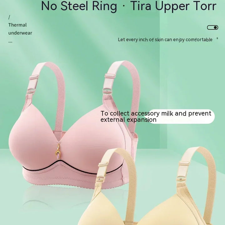 Breathable Mom Bra – Wireless, Thin Cup, Glossy Finish for Plus Sizes