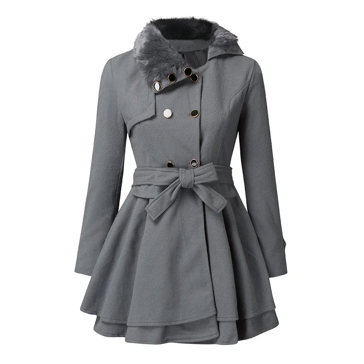 Women's Woolen Jacket - Slimming Double-Breasted Narrow Fit Overcoat