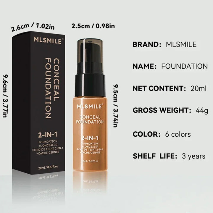 Oil-Control Matte Foundation – Full Coverage, Waterproof, Long-Lasting Concealer, Professional Makeup