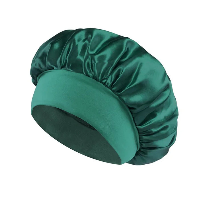 Women's Satin Sleeping Bonnet – Wide-Brimmed, Elastic Band, Hair Care Cap